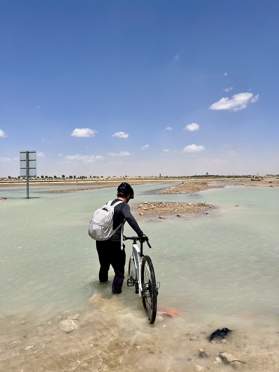 Submerged Part of Cycling Track due to rain