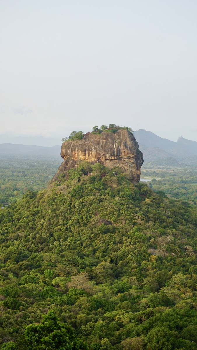 Sigiriya Lion Rock as seen from Pidurangala Rock during hike