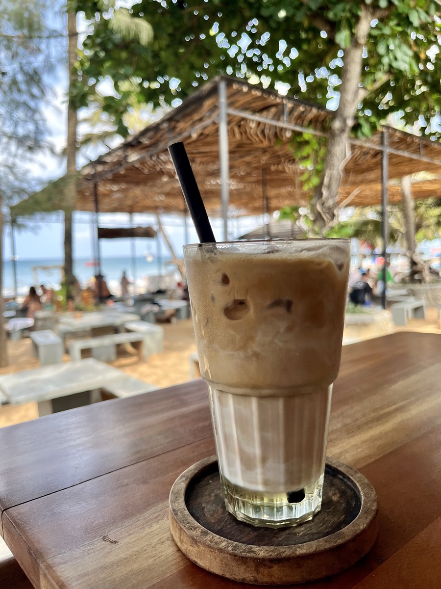 Iced Coffee by the beach at Cafe on the 18th 