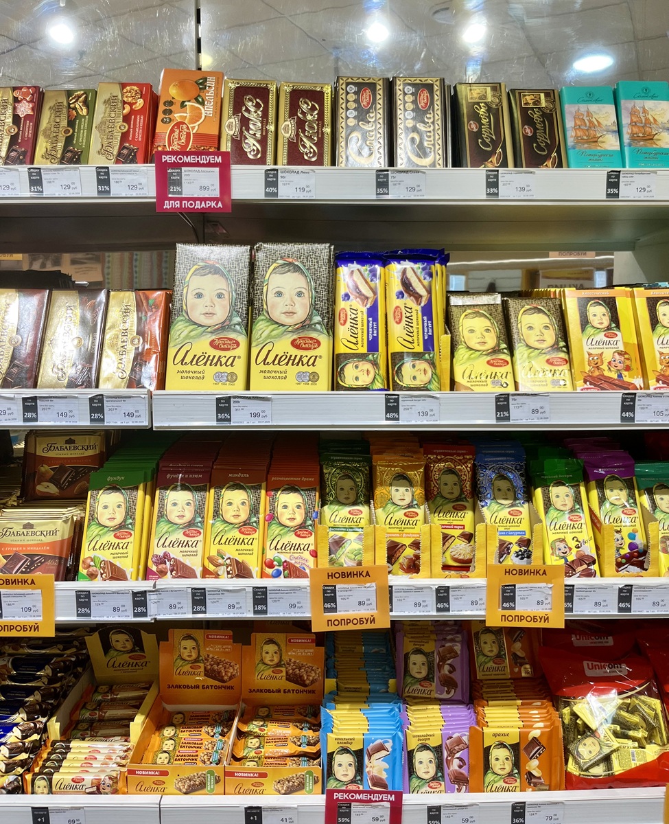 Chocolates in Alyonka, most famous chocolate face in Russia