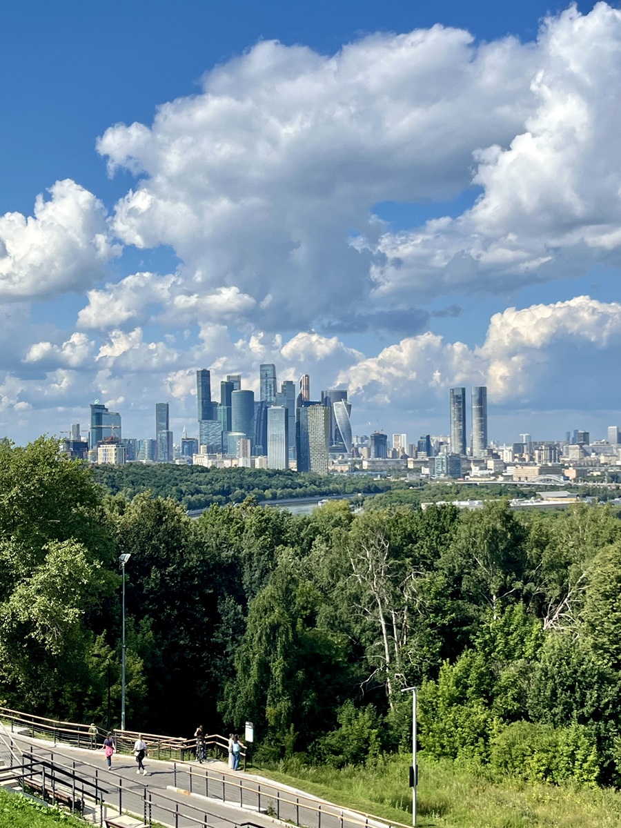 Moscow City view from Sparrow Hills in Summer 2026