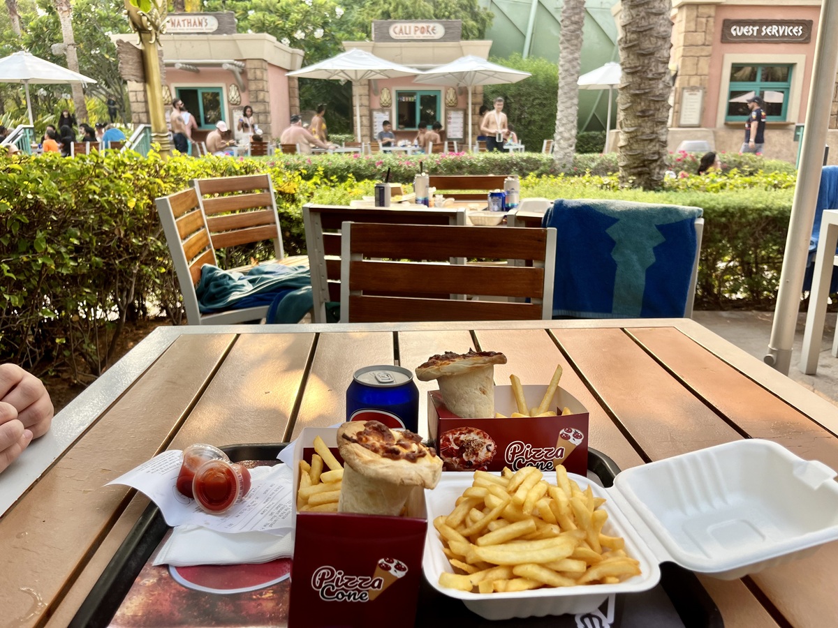 Pizza Cone Meal inside Aquaventure Waterpark